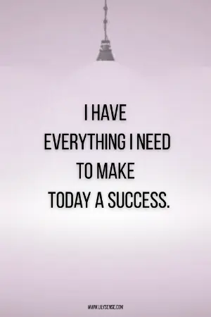 I have everything I need to make today a success.