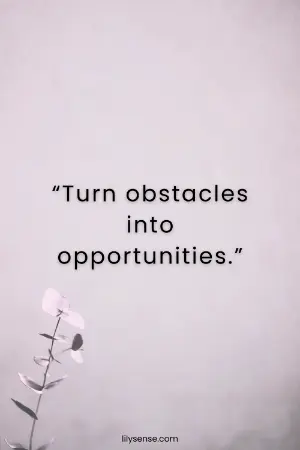 Turn obstacles into opportunities